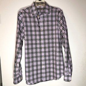 Men's Express Plaid Slim Dress Shirt